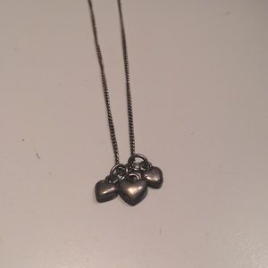 Three hearts necklace silver
